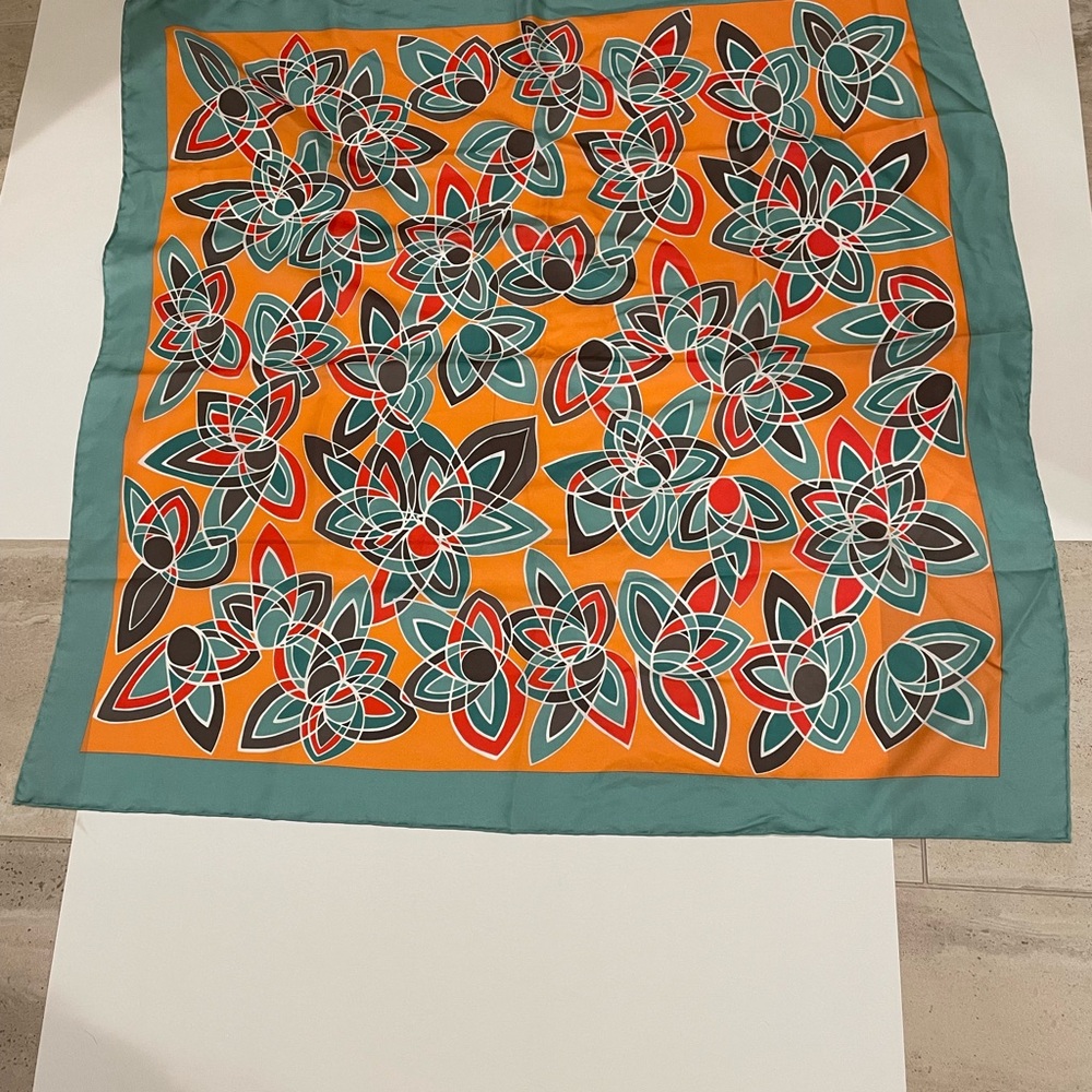 Colorful Floral Silk Scarf